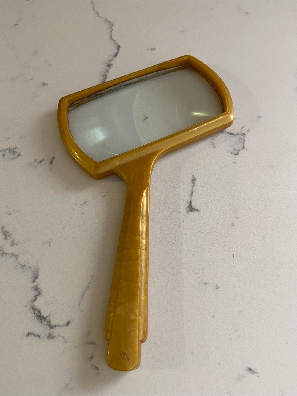 Vintage Japan Pearlescent Amber Magnifying Glass MCM